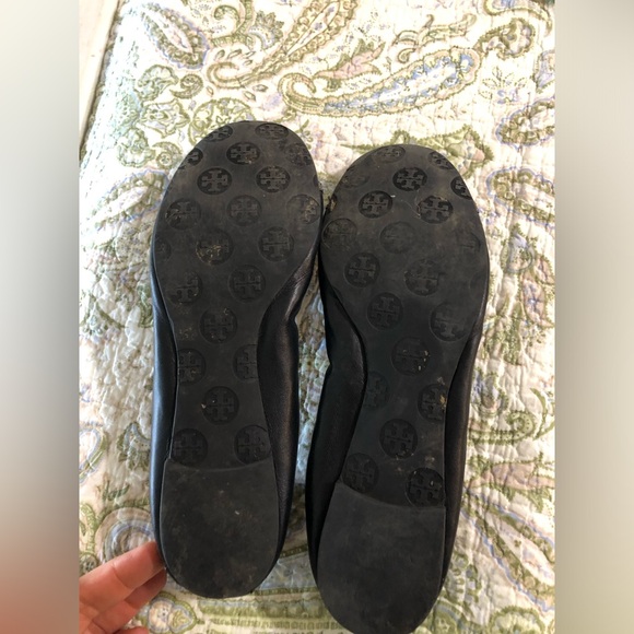 Tory Burch Abbey Cap Toe Leather Ballet Flat Size 10 - Picture 3 of 4